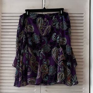 Allison Taylor Petite Sheer Paisley Skirt